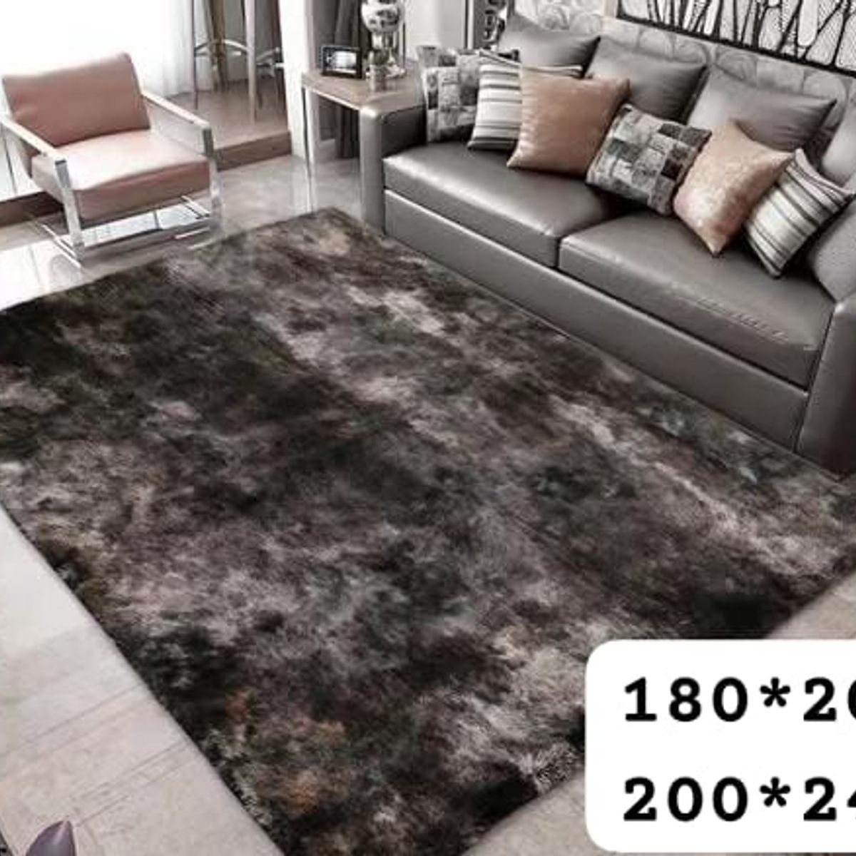 GENERICO - alfombra peluda tipo shaggy 180x200cm