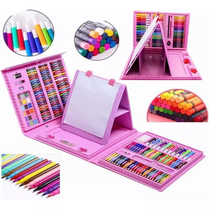 GENERICO - 208 Piezas De Arte Para Niños  Set De Dibujo Portátil