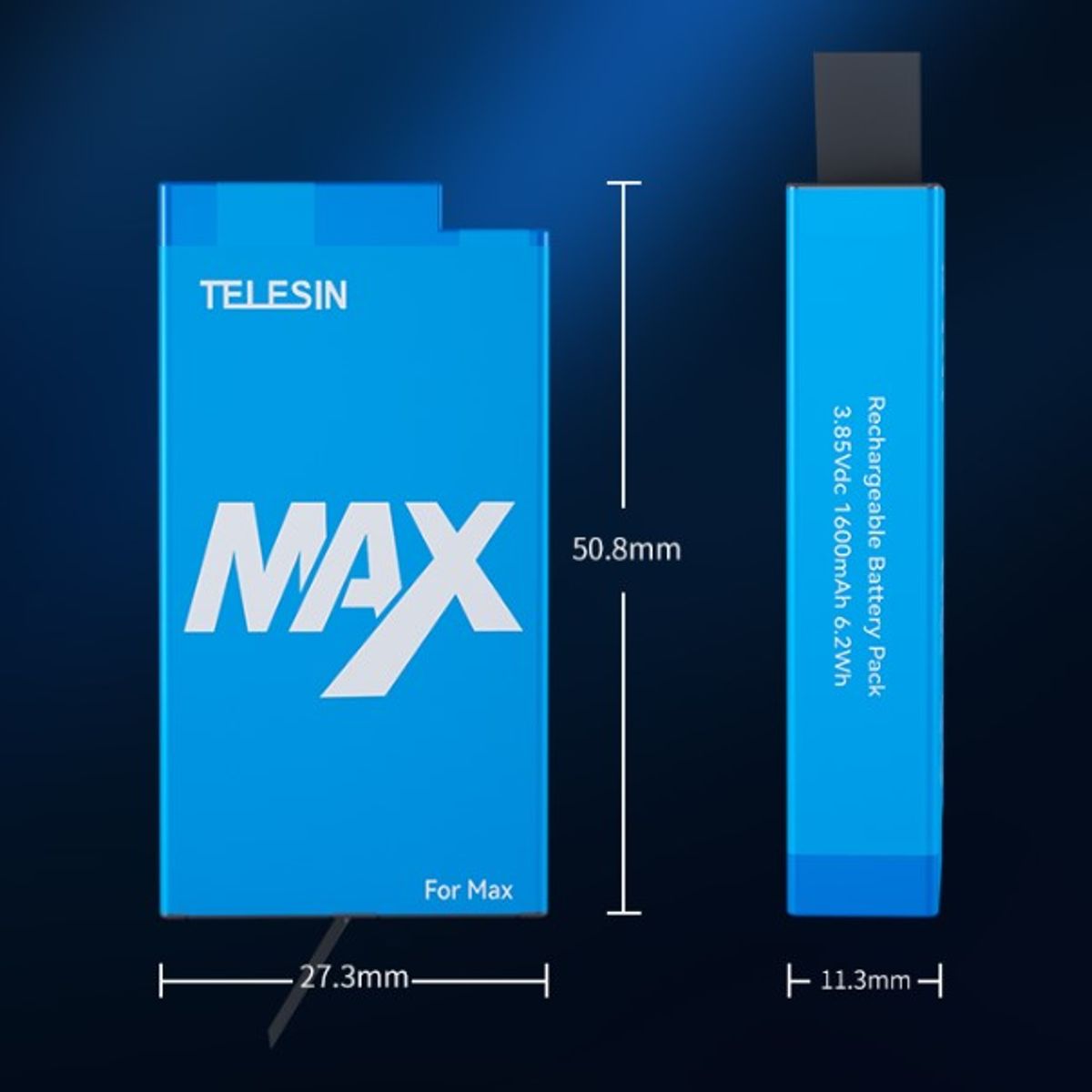 TELESIN - Batería para Gopro Max 1600 mAH - Telesin