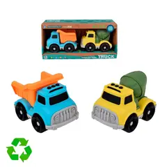 ANSALDO - Set de 2 Camiones de Construcción Material Reciclado