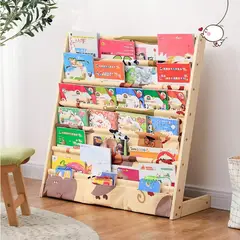 SANTU HOME & DECO - Organizador Libros Librero Estante Madera y Tela Lavable Animales