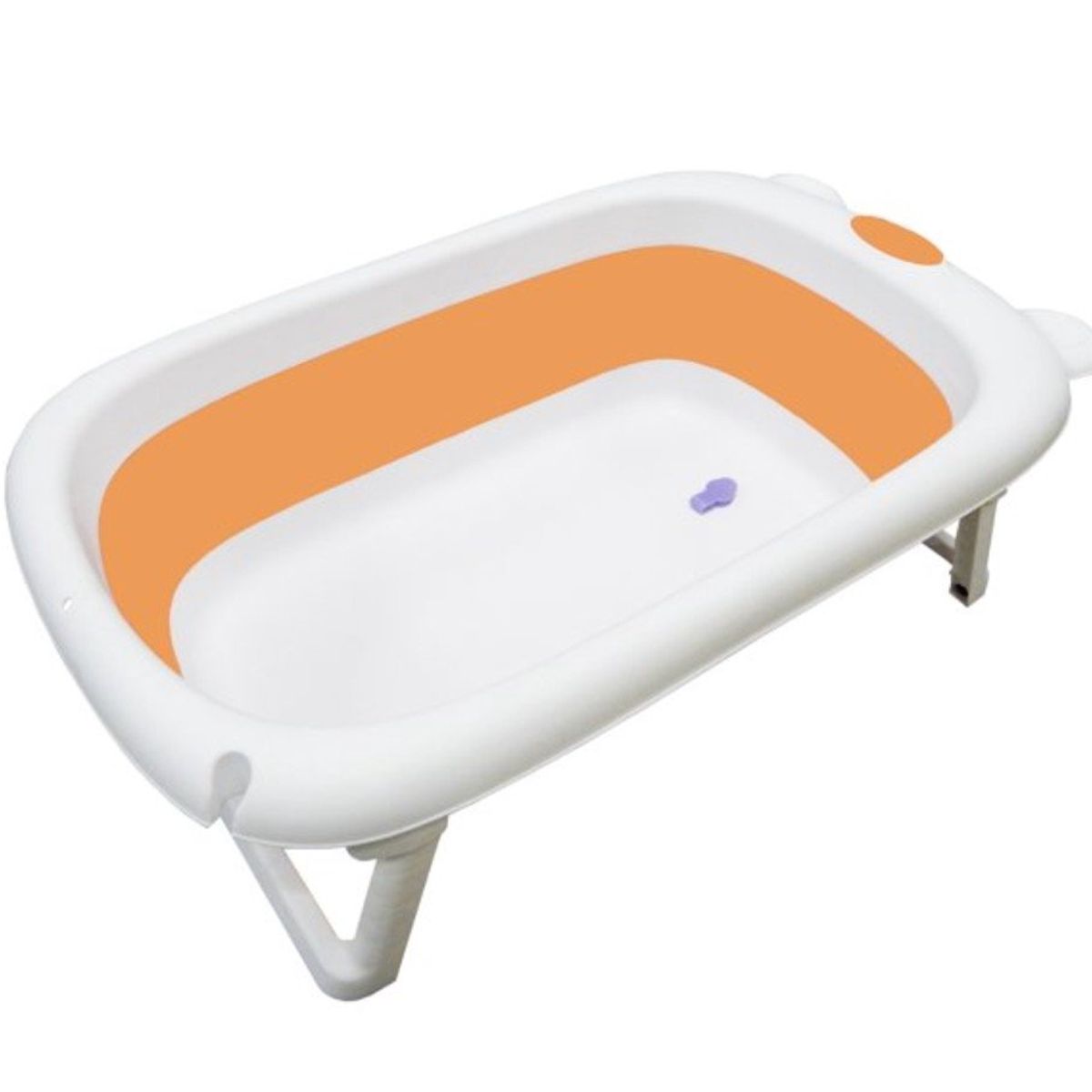 GENERICO - Bañera Plegable Portátil Para Niños Blanco-Naranja 25 Lts