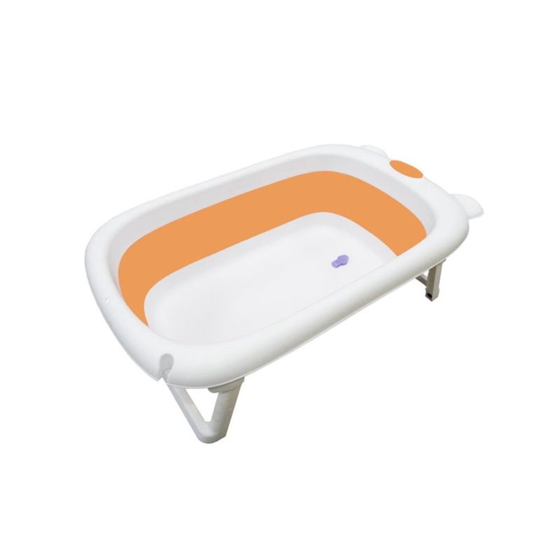 GENERICO - Bañera Plegable Portátil Para Niños Blanco-Naranja 25 Lts