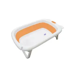 GENERICO - Bañera Plegable Portátil Para Niños Blanco-Naranja 25 Lts