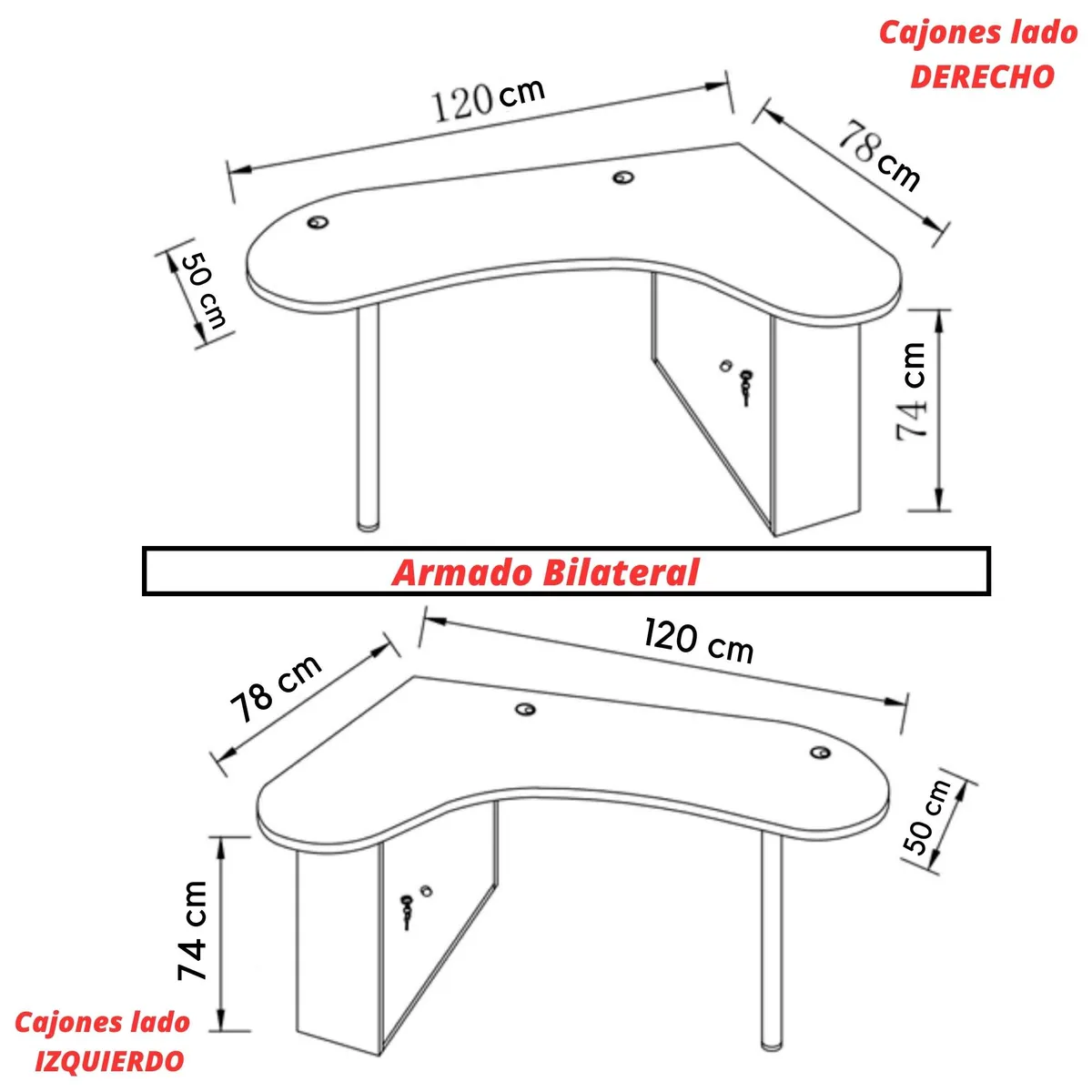 GENERICO - Escritorio En L Cajón Bajo Llave Armado Derecha Izquierda