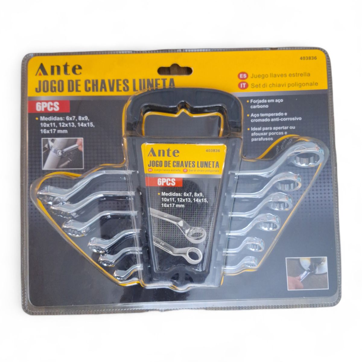 ANTE - Juego Llaves Punta Corona Acodadas Estrella 6pcs Ante