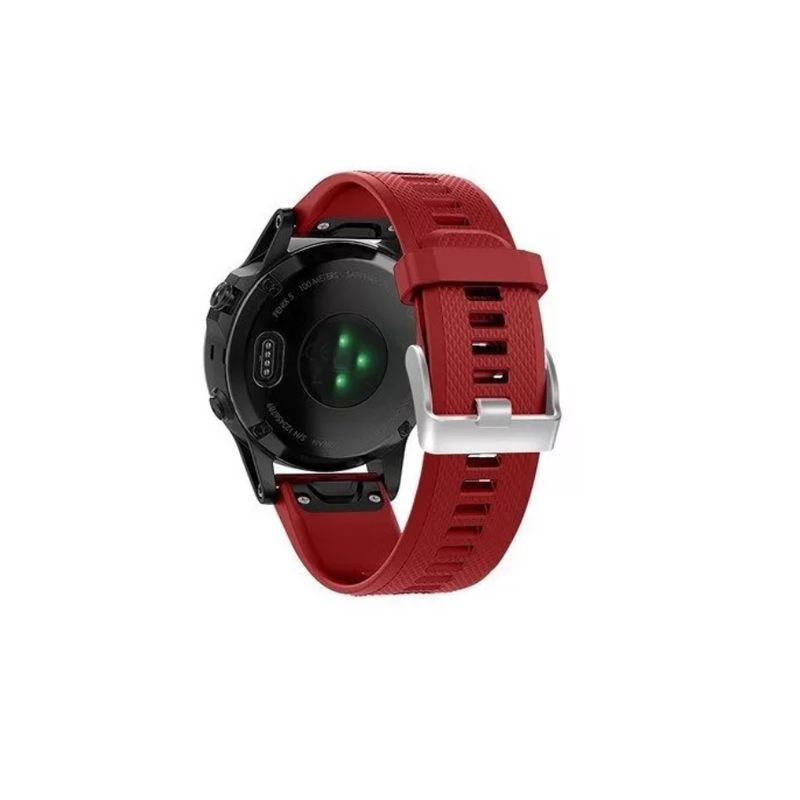 GENERICO - Correa De Goma Para Garmin Fenix 5plus 5 /forerunner 935/945-ROJO