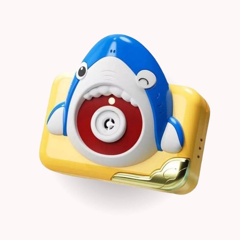 SANTU HOME & DECO - Camara Lanza Burbujas Niños Juguetes Tiburon Amarillo