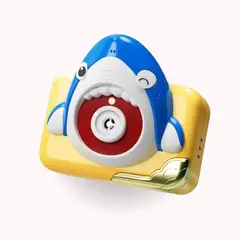 SANTU HOME & DECO - Camara Lanza Burbujas Niños Juguetes Tiburon Amarillo