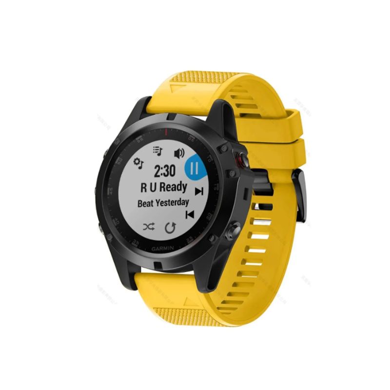 GENERICO - Correa De Goma Para Garmin Fenix 5plus 5 /forerunner 935 945-AMARILLO