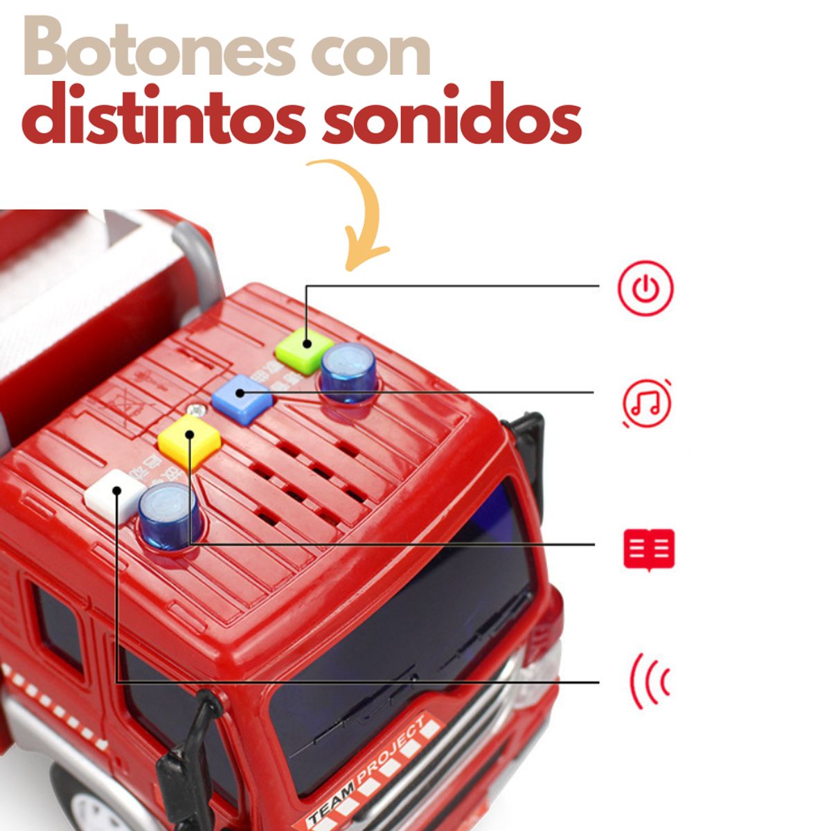 GENERICO - Camion De Bombero Con Luz Sonido Y Pulveriza Agua Juguete