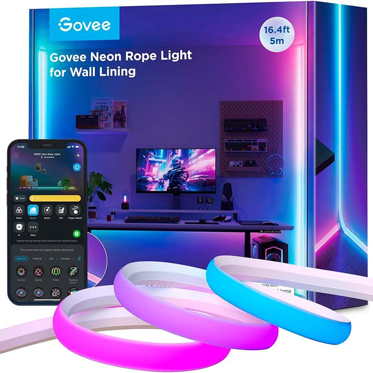 GOVEE - Tira Neón 5m para pared Govee