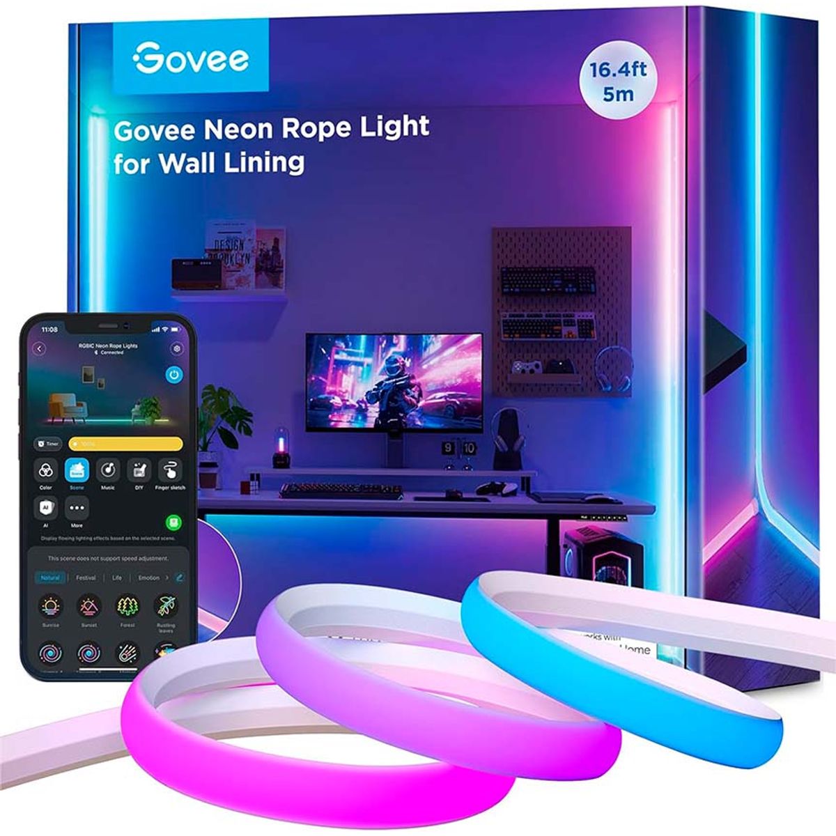 GOVEE - Tira Neón 5m para pared Govee