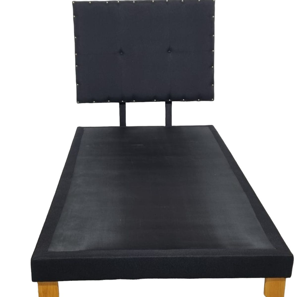 DISEÑOS VALESTRINI - CAMA EUROPEA DE PLAZA LINO NEGRO