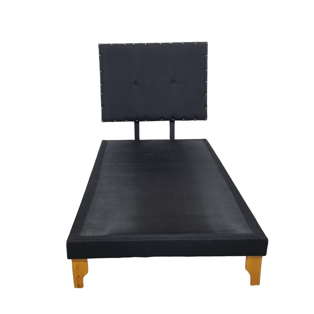 DISEÑOS VALESTRINI - CAMA EUROPEA DE PLAZA LINO NEGRO