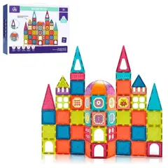 GENERICO - Juego De Construcción Magnético Imán Bloques Niños 77pzs