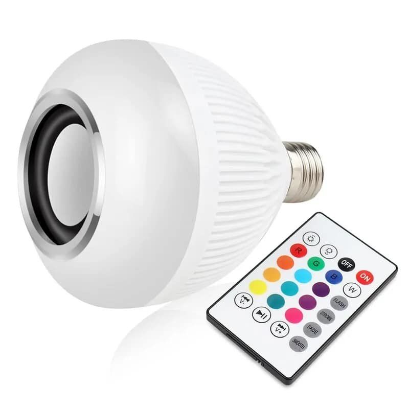 GENERICO - Bombilla LED inteligente E27 con Bluetooth de música con altavoz 12W