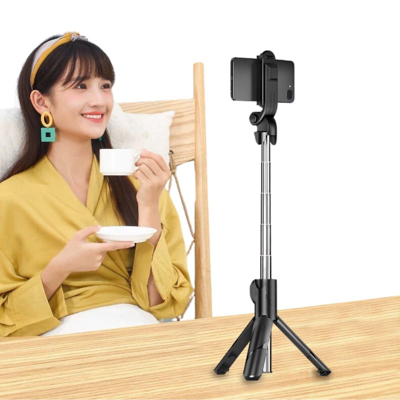 CRUSEC - Estabilizador Trípode Selfie Stick Mando Bluetooth
