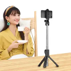 CRUSEC - Estabilizador Trípode Selfie Stick Mando Bluetooth