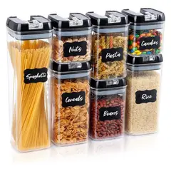 ROZENBERG SPA - Set De 7 Contenedores Hermeticos De Plastico Cocina Despensa