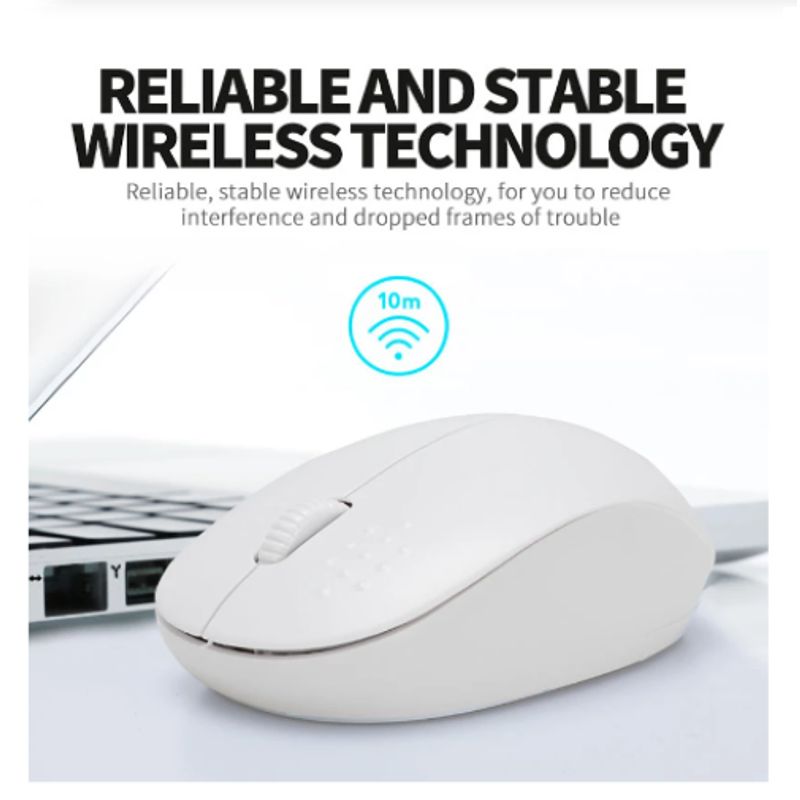 GENERICO - Mouse Ratón Inalámbrico Recargable Bluetooth Universal Dual 24G Blanco