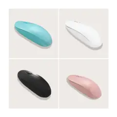 GENERICO - Mouse Ratón Inalámbrico Recargable Bluetooth Universal Dual 24G Rosado