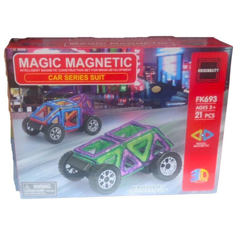 GENERICO - Bloques De Construcción Magnéticos 21 Piezas Autito