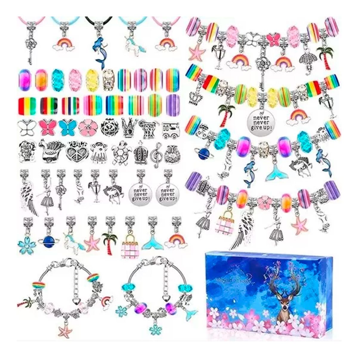 GENERICO - Juego De Charms Para Hacer Pulsera 112 Uds