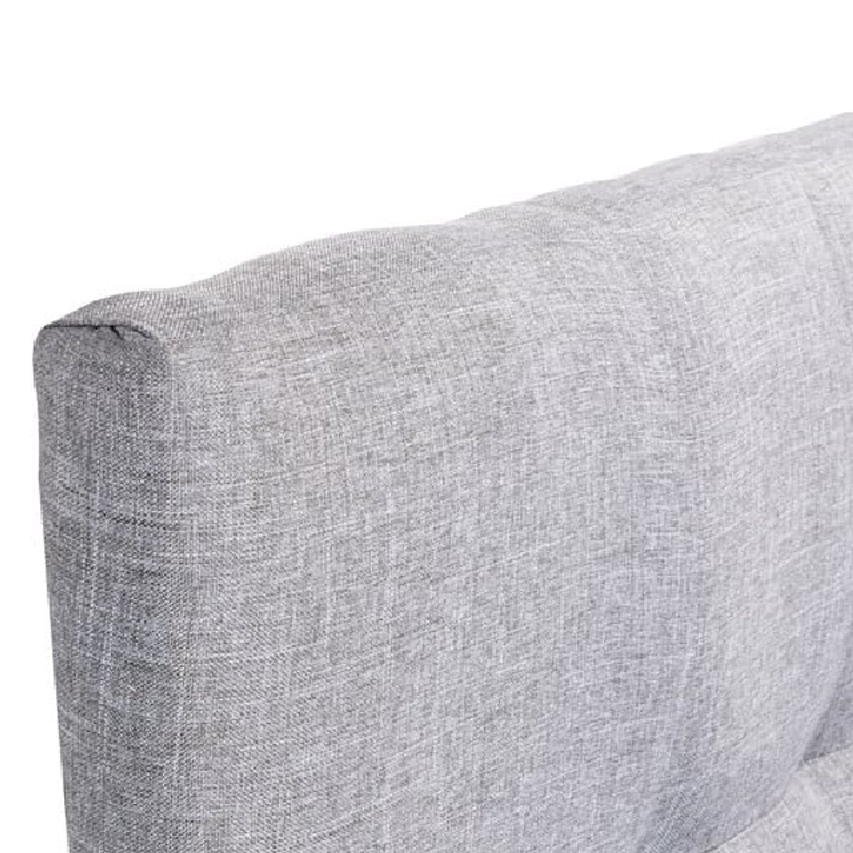 GENERICO - Respaldo Botoné  AL PISO LINO GRIS CLARO Super King