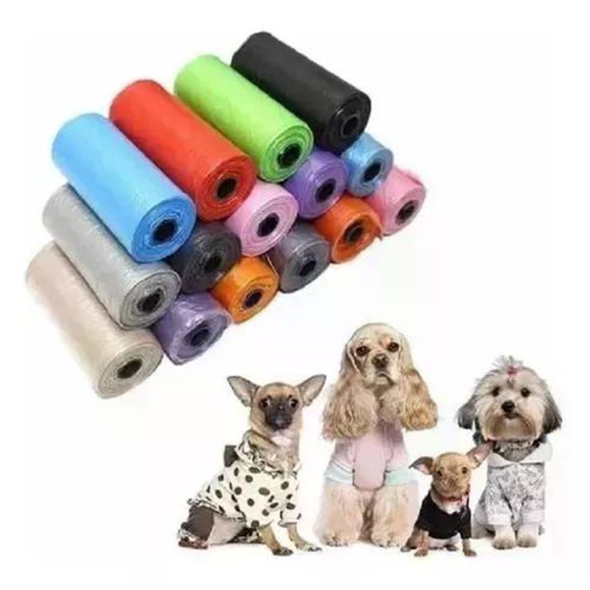 GENERICO - Bolsa De Desechos Mascotas Pack 12 Rollos Perro Gato