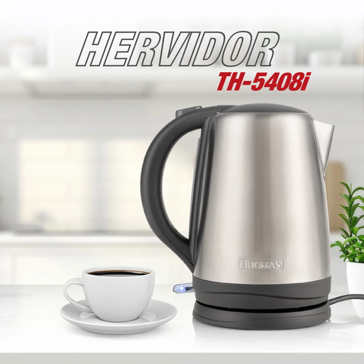 THOMAS - Hervidor Acero Inoxidable 1.8lts TH-5408i