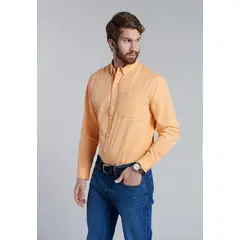 FEROUCH - Camisa Garment Dyed Sport Fj Naranjo