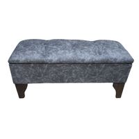 Baúl Botone Gris Eco Cuero Muebles Rimar 105x40x45x20