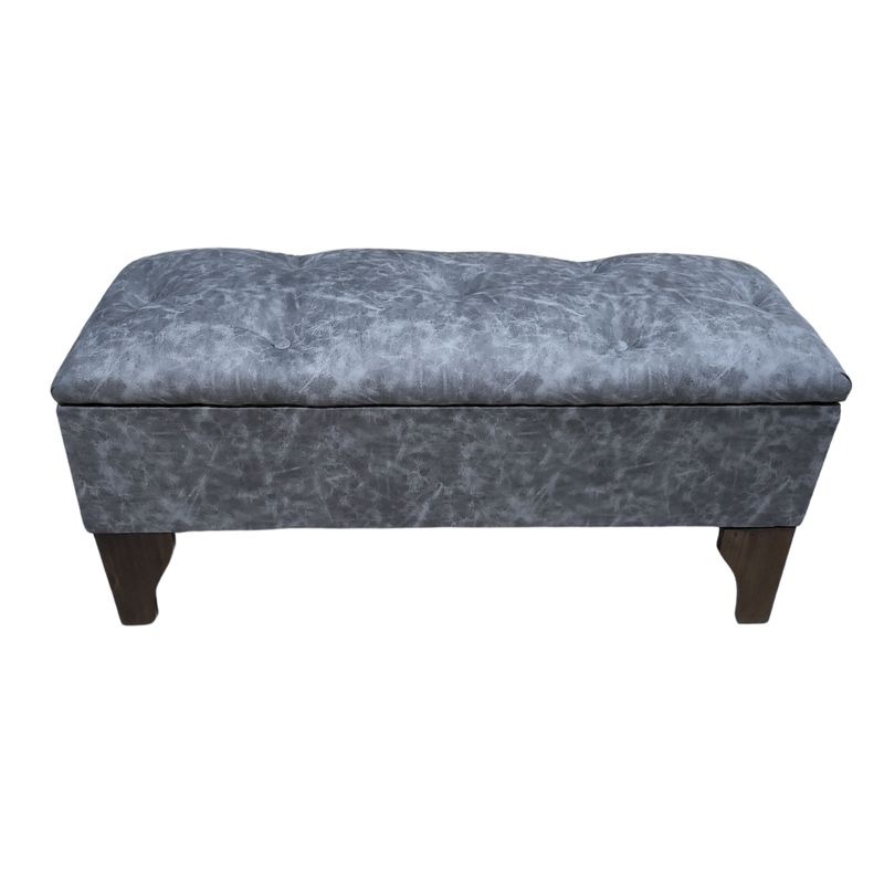 GENERICO - Baúl Botone Gris Eco Cuero Muebles Rimar 105x40x45x20