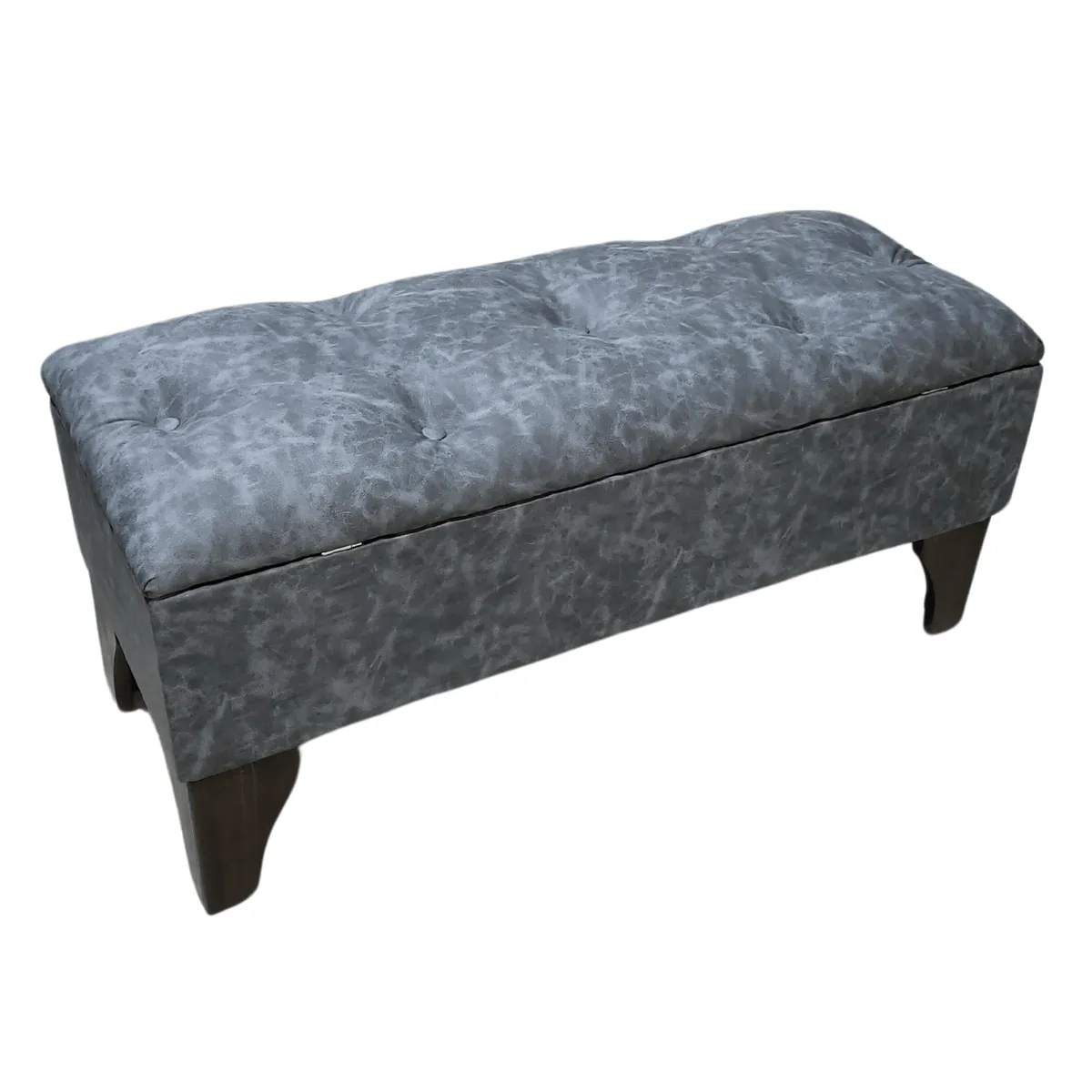 GENERICO - Baúl Botone Gris Eco Cuero Muebles Rimar 105x40x45x20