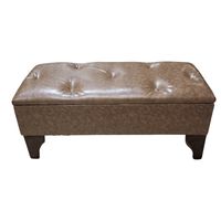 Baúl Botone Miel Eco Cuero Muebles Rimar 105x40x45x20