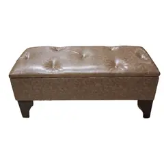 GENERICO - Baúl Botone Miel Eco Cuero Muebles Rimar 105x40x45x20
