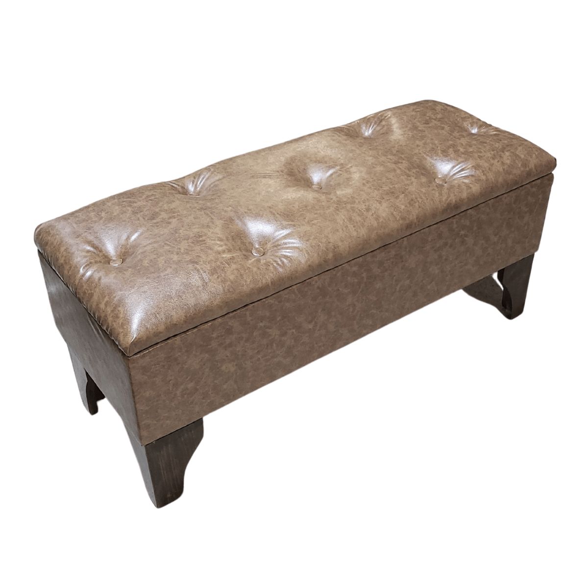 GENERICO - Baúl Botone Miel Eco Cuero Muebles Rimar 105x40x45x20