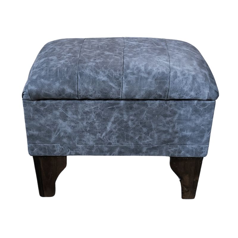 GENERICO - Baúl Tubular Gris Eco Cuero Marmoleado 60x40x45x20