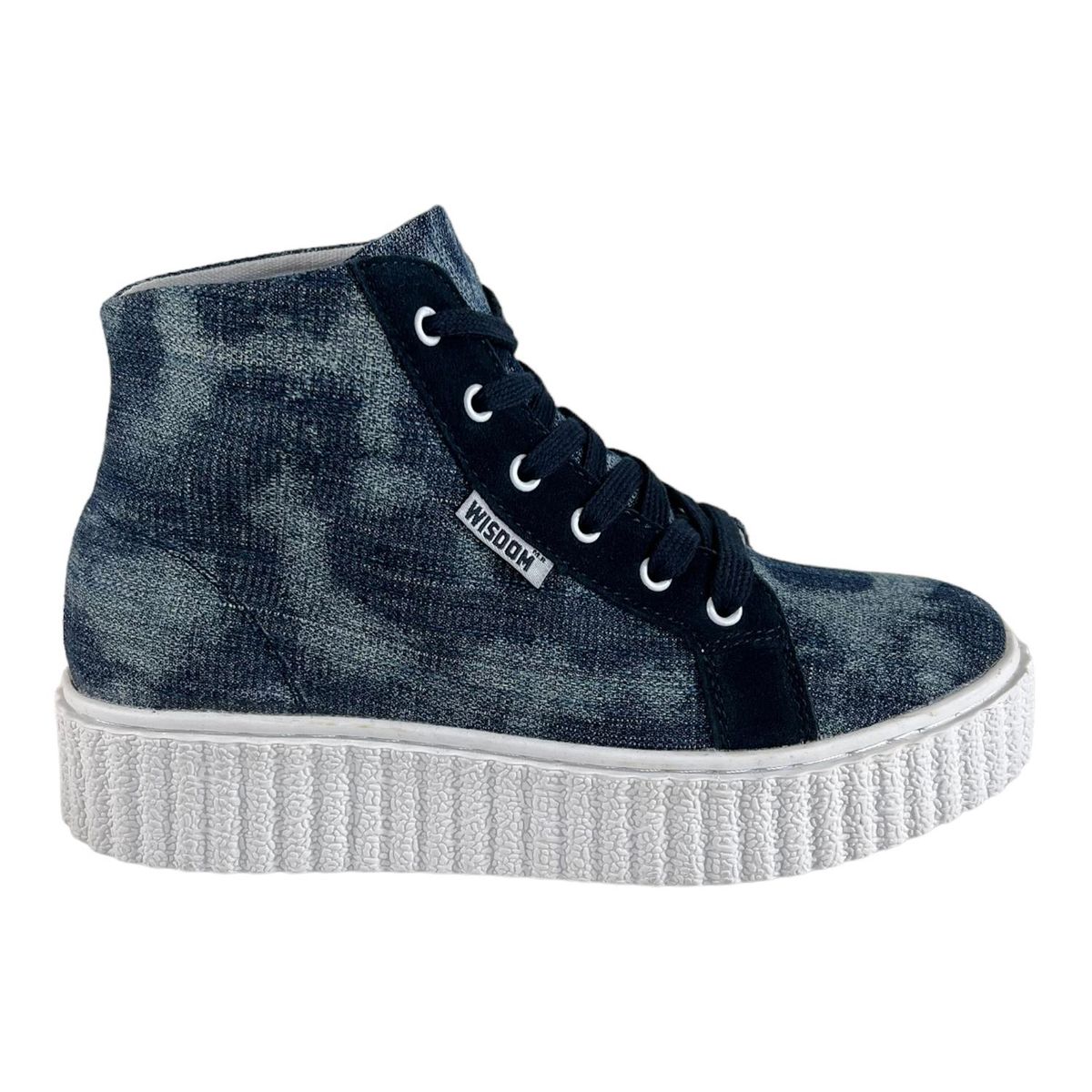 WISDOM - Zapatilla Wisdom Lona Azul Tipo Conv Plataforma