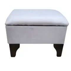 GENERICO - Baúl Tubular Gris Perla Felpa Muebles Rimar 60x40x45x20