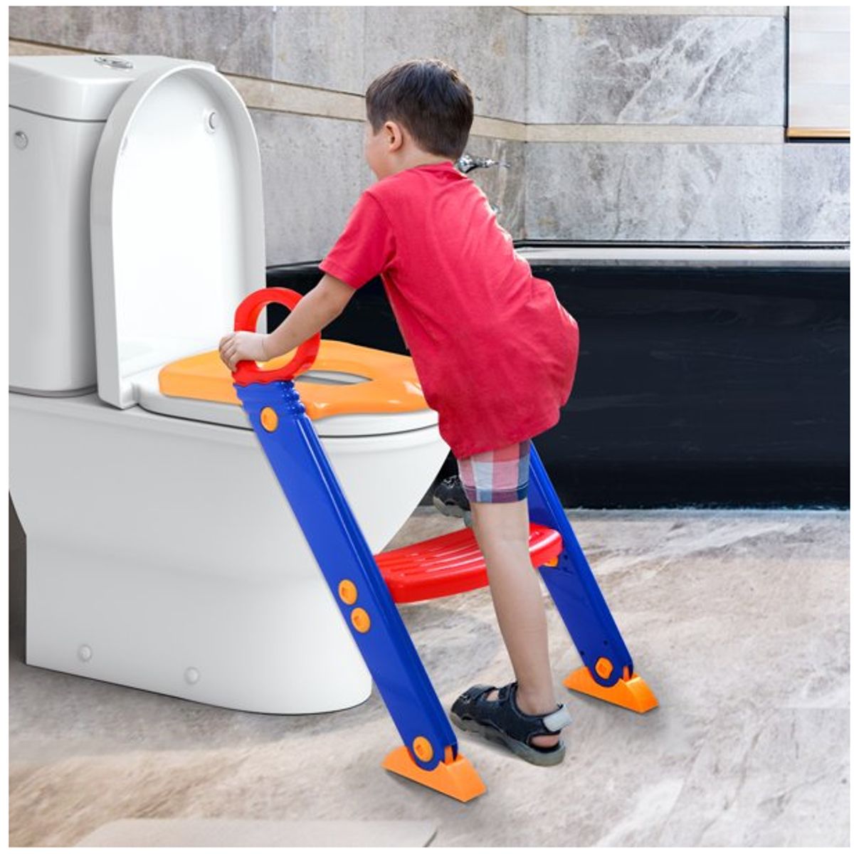 GENERICO - Asiento De Inodoro Silla Para Niños Pequeños Con Escalera