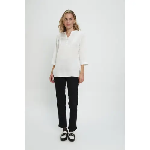 MA GRIFFE - Blusa Manga Larga Crudo Mujer Magriffe