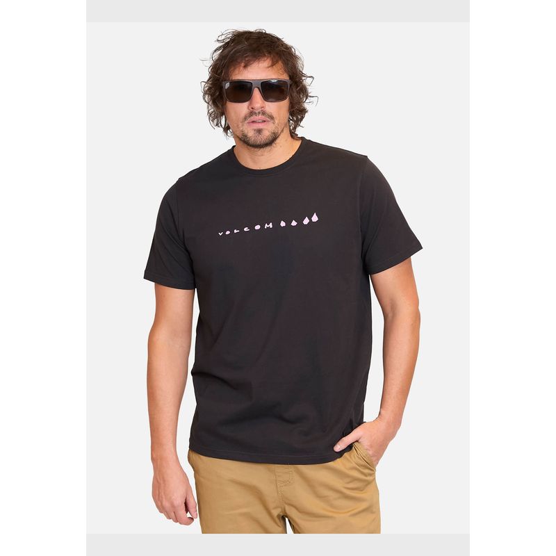 VOLCOM - Polera Manga Corta Arthur Dino Lse Negro Hombre Volcom
