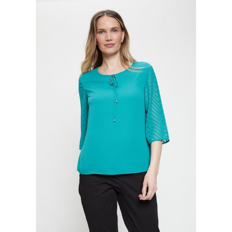 MA GRIFFE - Blusa Manga Larga Verde Cata Mujer Magriffe_.
