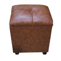 Pouf Baul Cafe Bicolor Eco Cuero 40x33x45 Rimar