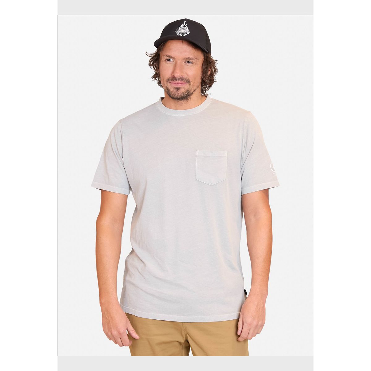 VOLCOM - Polera Manga Corta Spiraling Gris Hombre Volcom