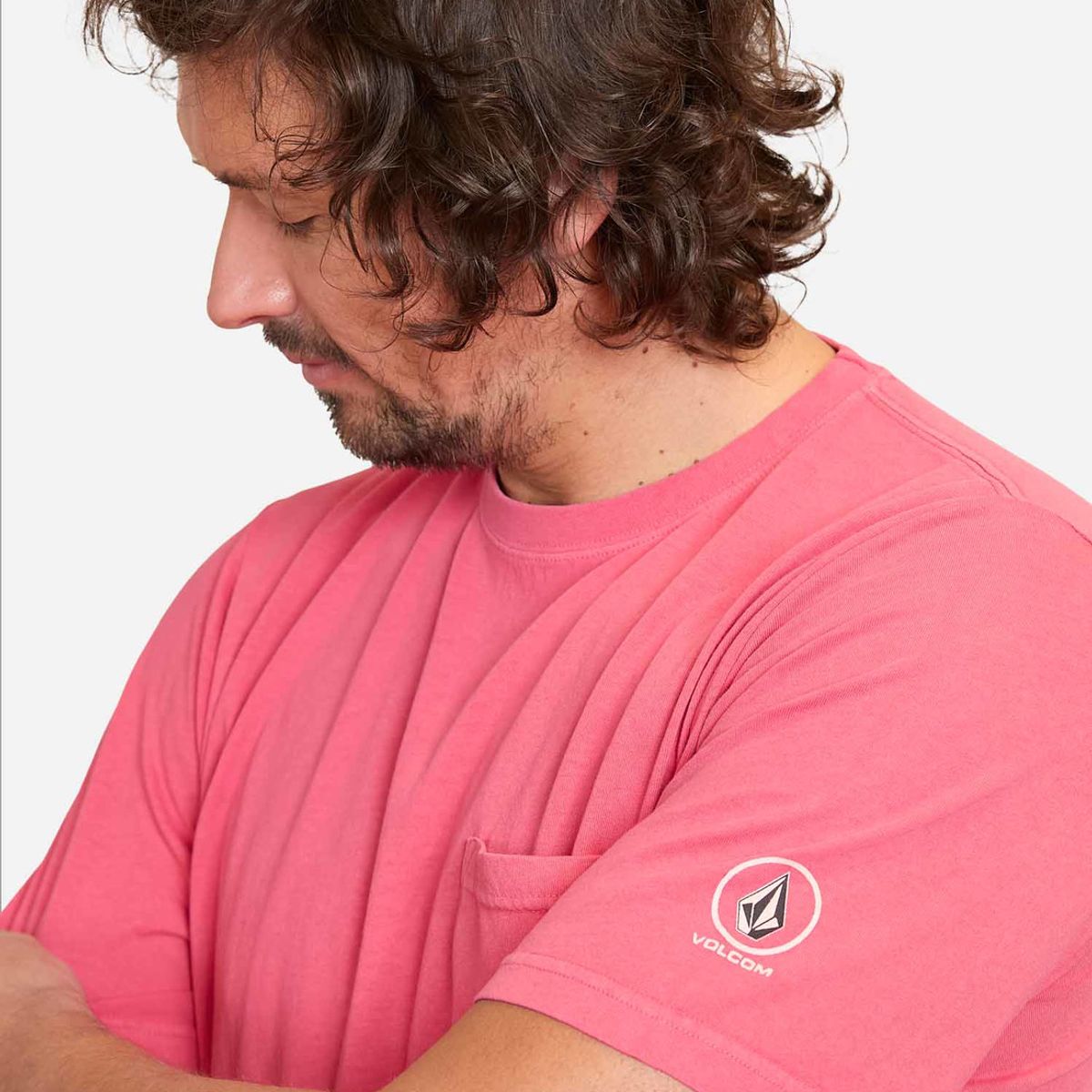 VOLCOM - Polera Manga Corta Spiraling Rojo Hombre Volcom