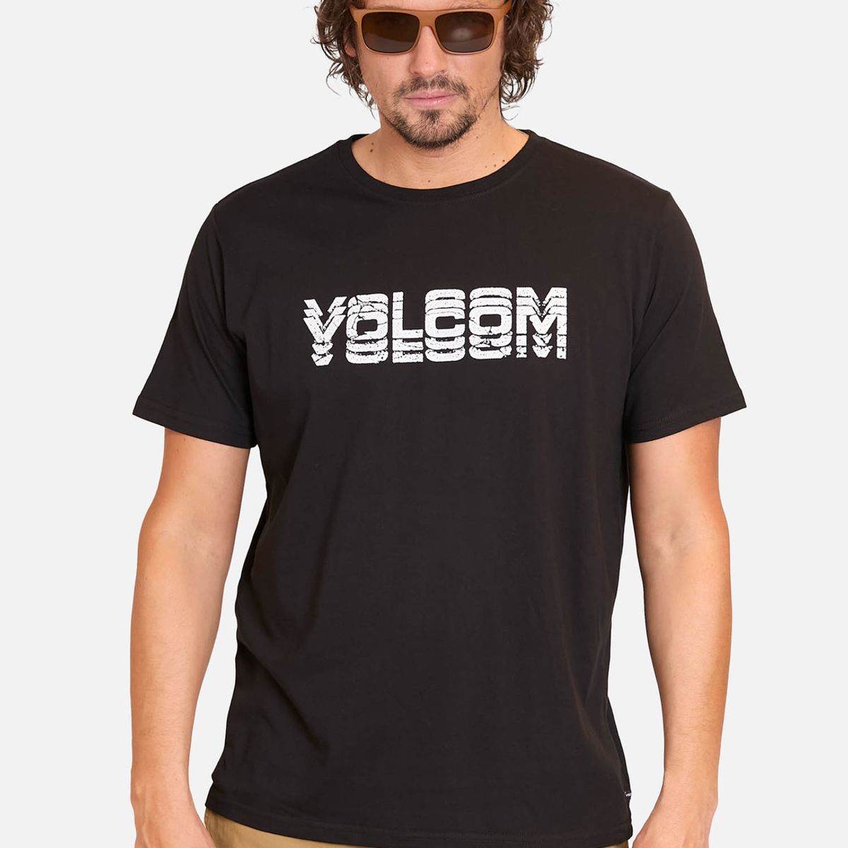 VOLCOM - Polera Manga Corta Cement Negro Hombre Volcom