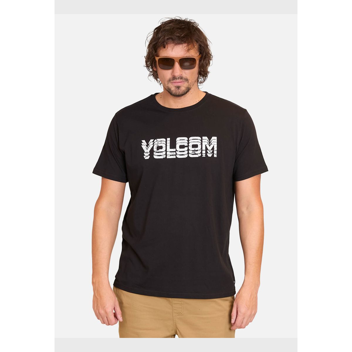 VOLCOM - Polera Manga Corta Cement Negro Hombre Volcom